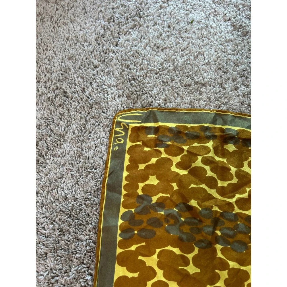 Vintage Silk Scarf Abstract Floral MCM Retro Earthy Japan Botanical Mod 70s 60s